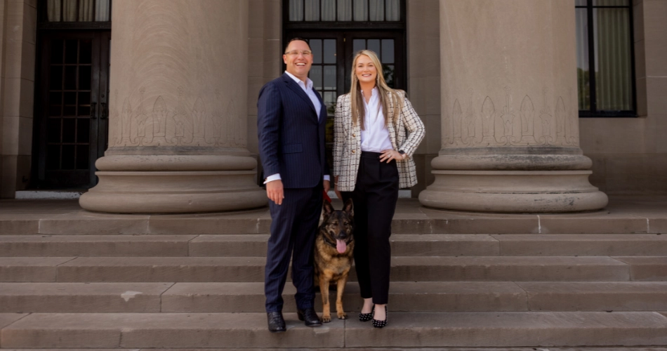 The Watt Law Firm with K9 drug dog 
