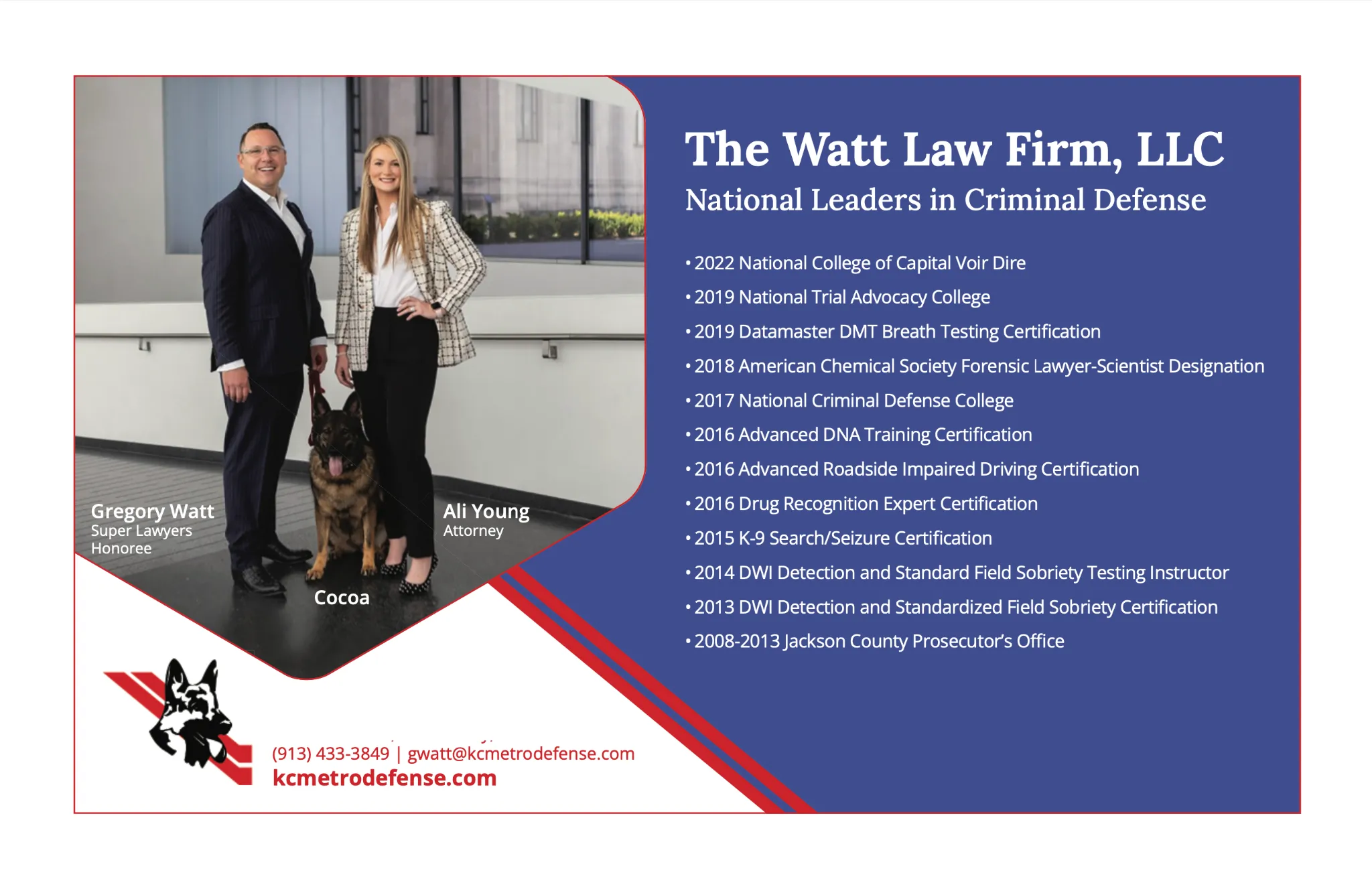 The Watt Law Firm list of achievements